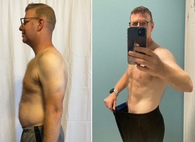 man's 30-pound weight loss side-by-side