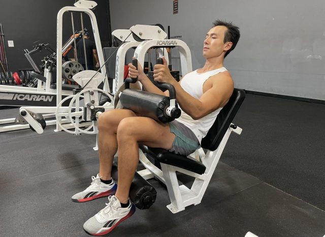 seated leg curls, strength exercises to regain muscle mass