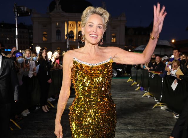 Sharon Stone sparkly gown