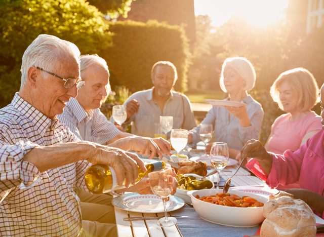 social seniors dinner party, sneaky habits to slow down aging