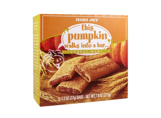 trader joe's "this pumpkin walks into a bar..." cereal bars