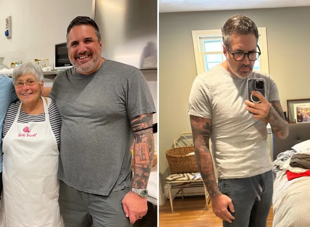 chef's just-under 100-pound weight loss transformation photo comparison