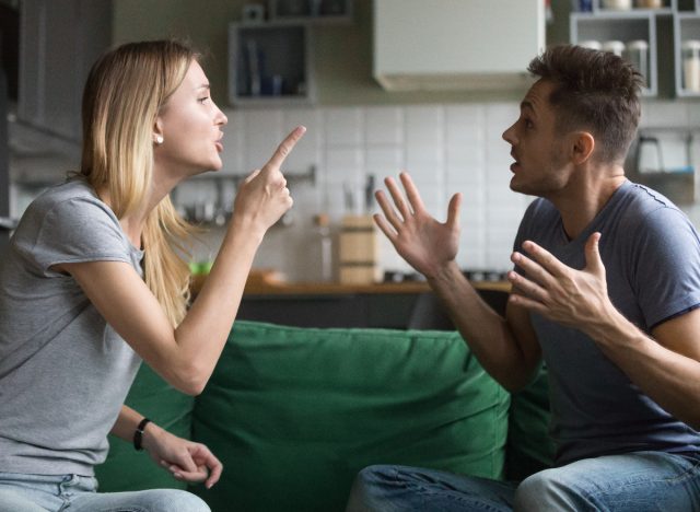 woman scolding boyfriend