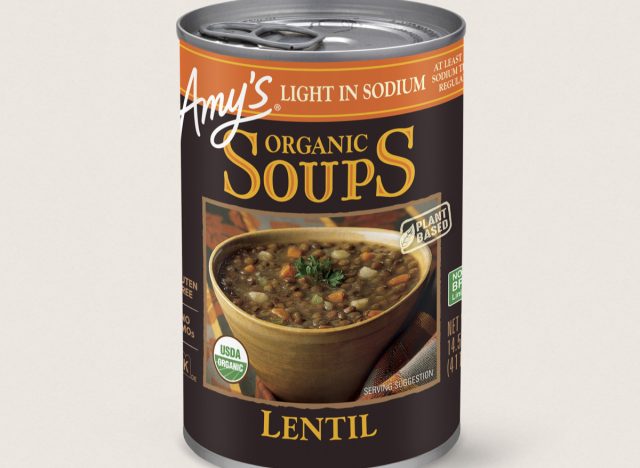 amy's organic lentil soup, light in sodium