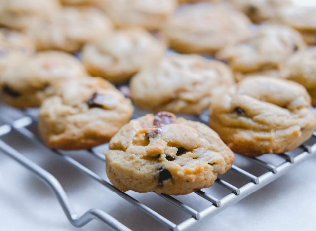 chocolate chip cookies on a baking sheet