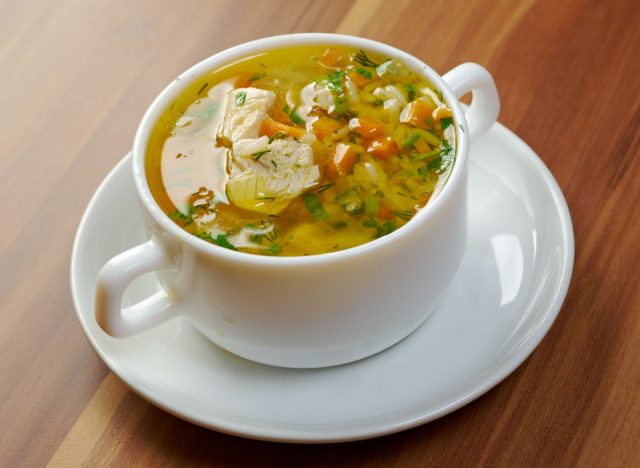 chicken and wild rice soup with vegetables