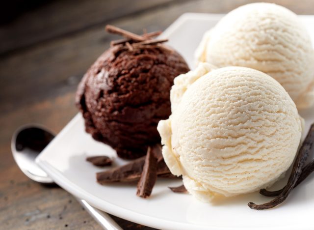 chocolate and vanilla ice cream