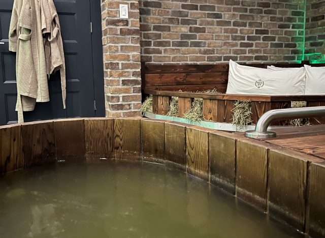 close-up beer soaking tub