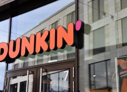 Dunkin' donuts coffee shop sign