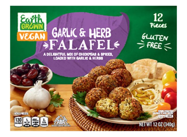 earth grown vegan garlic & herb falafel
