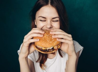 eating burger