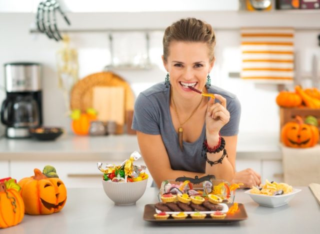 eating halloween candy