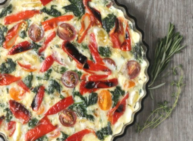 egg white quiche with vegetables