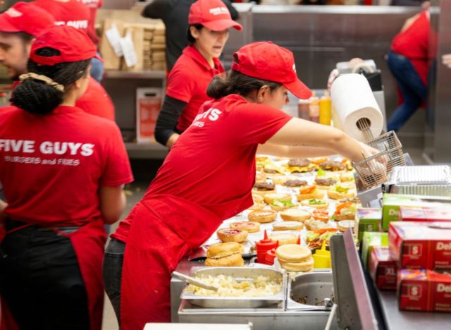 five guys employees working