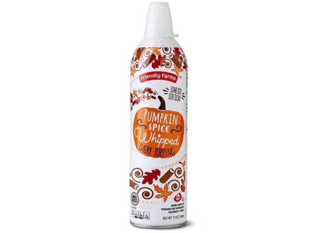 friendly farms pumpkin spice whipped dairy topping