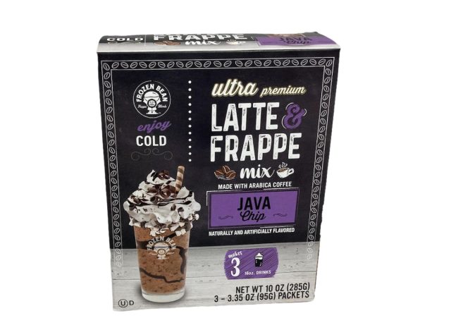 frozen bean ultra premium java chip latte frappe mix
