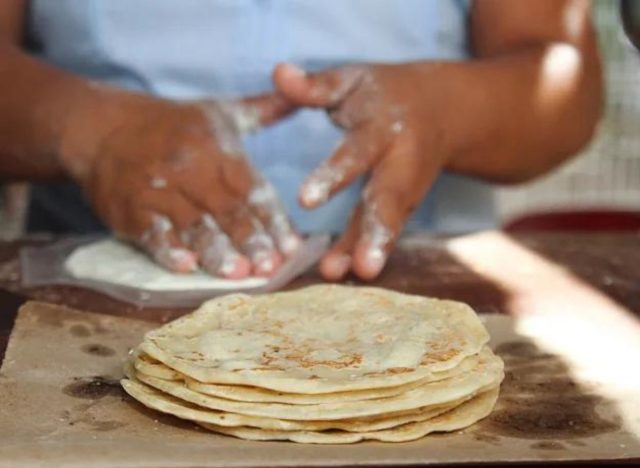 making tortillas