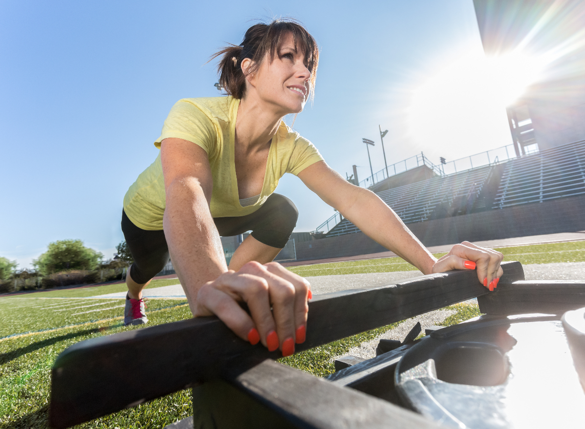 sled push exercise to get rid of waistline fat