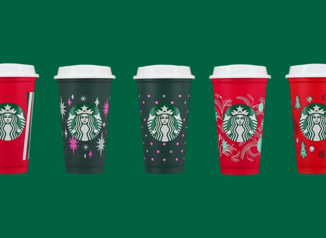  Starbucks Holiday 2022 Ornament Red with White Snowflakes