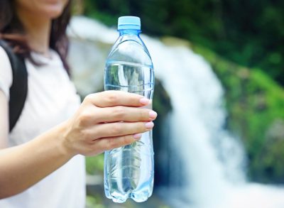 woman with water bottle