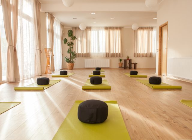 yoga studio with mats