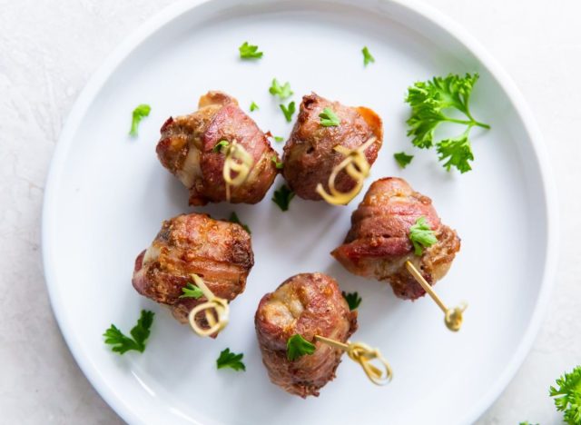 Bacon wrapped meatballs