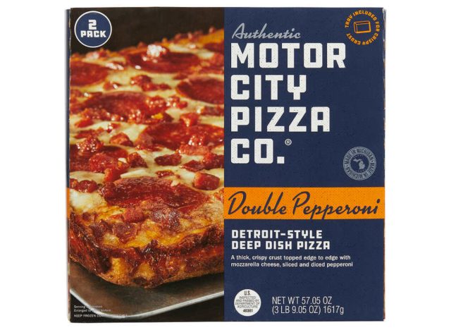 authentic motor city pizza co. double pepperoni detroit-style deep dish pizza