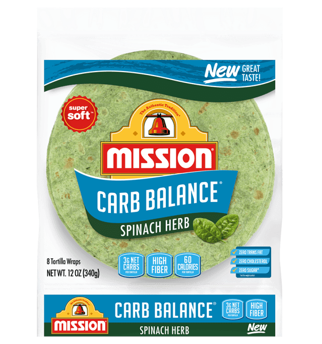 mission carb balance spinach wraps