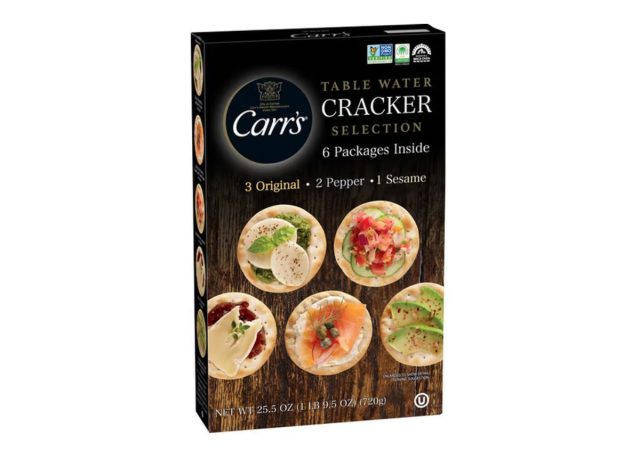 square table water cracker selection