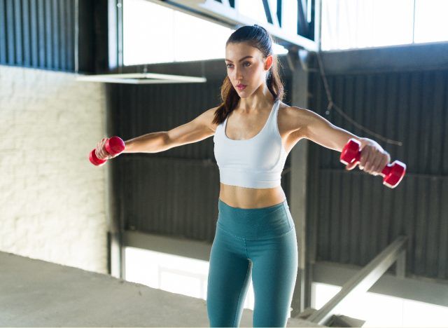 dumbbell lateral raises to get rid of turkey wings