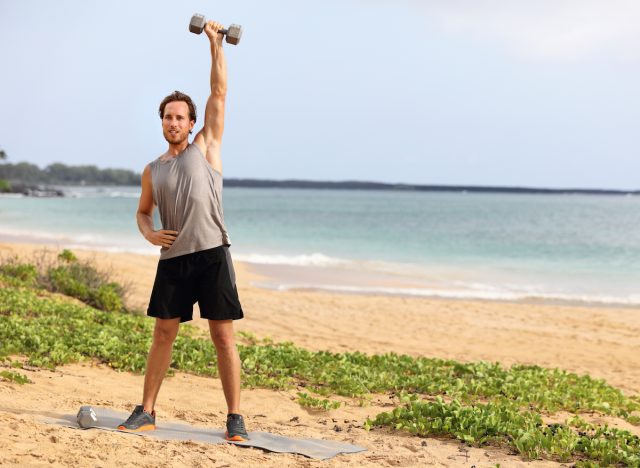 dumbbell snatch exercise to get rid of fat rolls