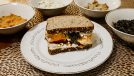 Thanksgiving leftovers sandwich with the moist-maker from 'Friends'