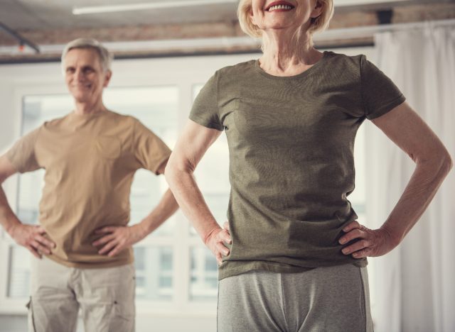 hands on hips for hip circles exercise