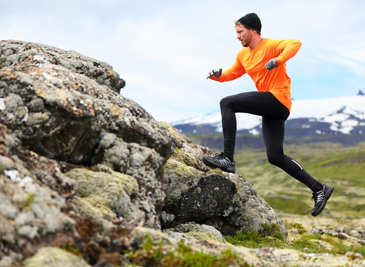 man running exercise in the mountains, weight loss for men