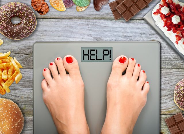 weight loss habits, overweight scale concept