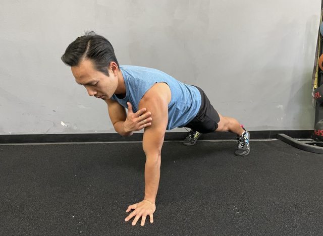 a plank on the shoulder
