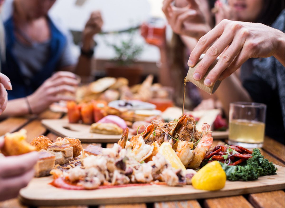 Seafood appetizer platter