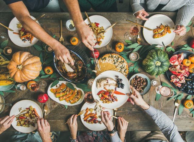 Thanksgiving dinner table