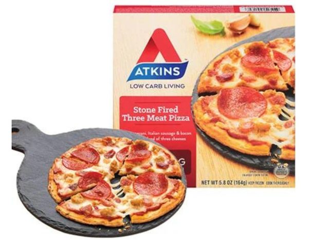 Atkins three meat pizza