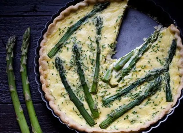 asparagus quiche with goat cheese and chives