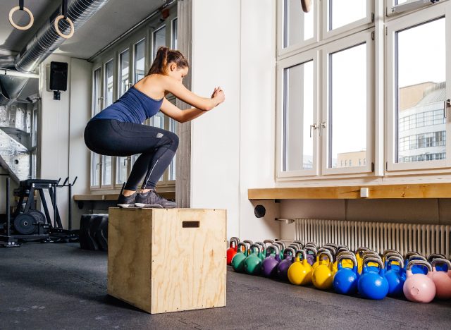 woman doing box jumps, weight loss for women