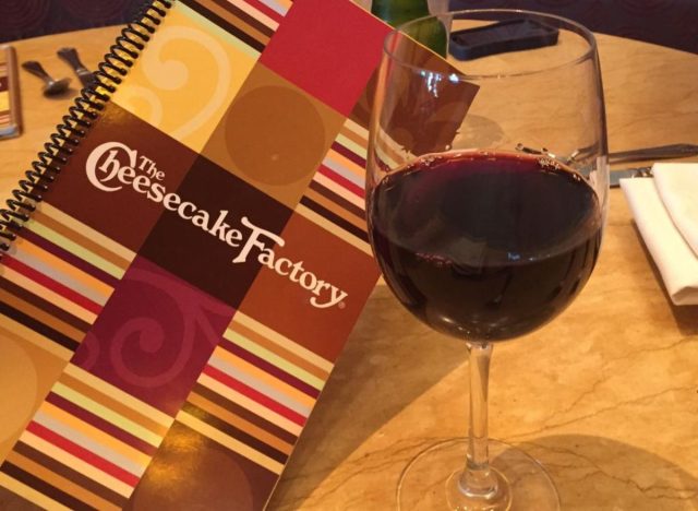 cheesecake factory menu and wine