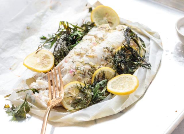 fish en papillote with fresh herbs and lemon