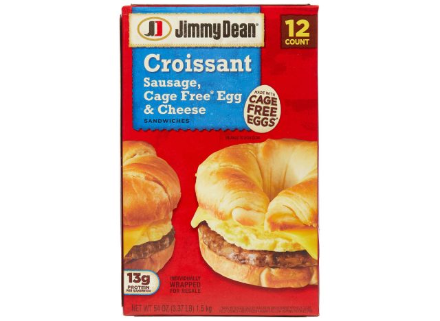 jimmy dean croissant with sausage, egg, and cheese
