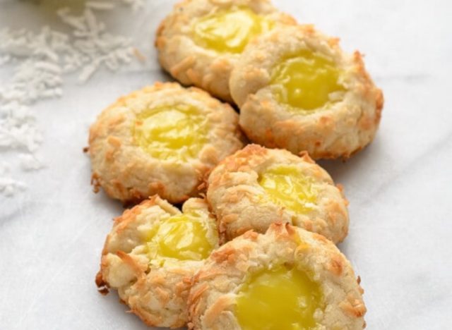 lemon coconut thumbprint cookies