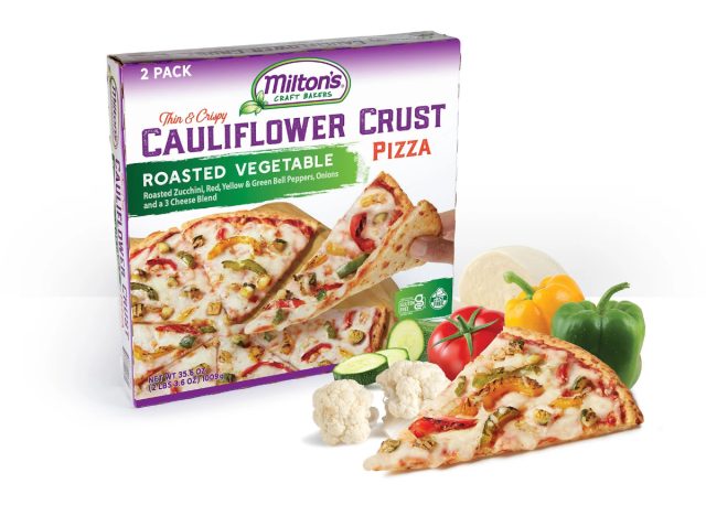 milton's thin& crispy cauliflower crust roasted vegetable pizza