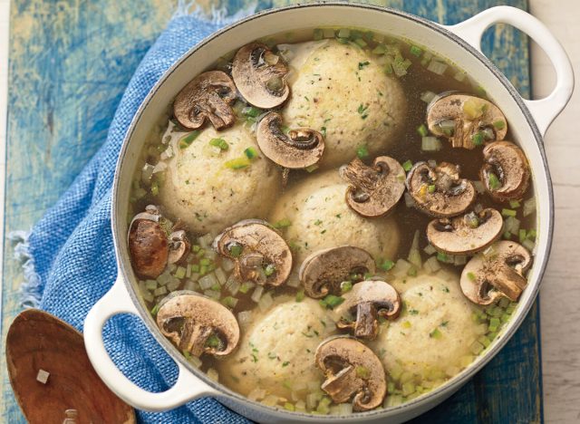 mushroom jalapeño matzo ball soup