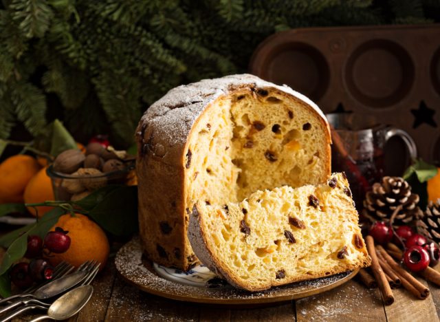 panettone with dried fruits and orange zest