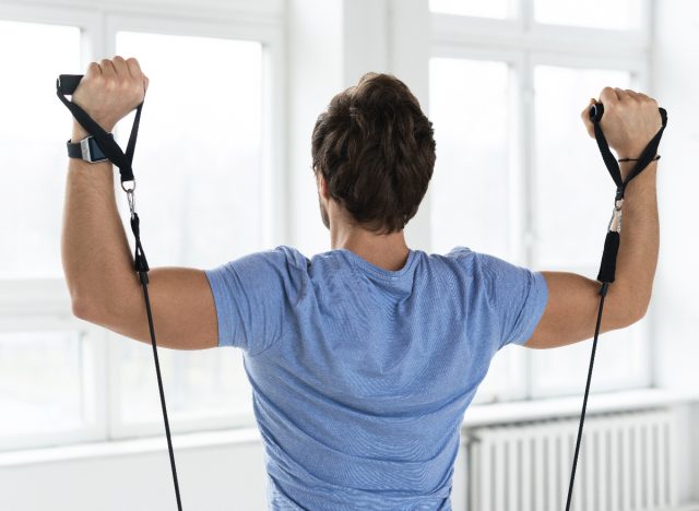 resistance band shoulder press