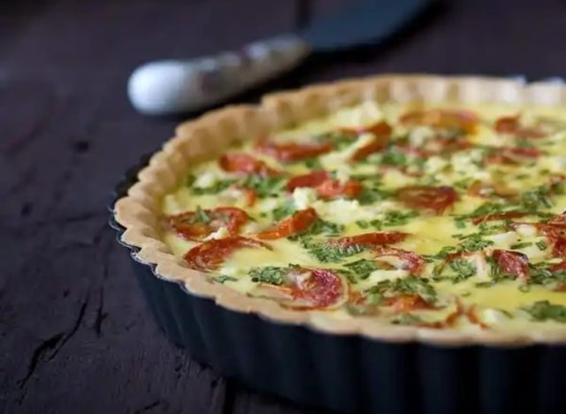 roasted tomato and goat cheese quiche
